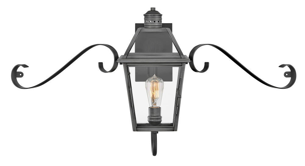 Hinkley 2770BLB-SCR Medium Wall Mount Lantern with Scroll