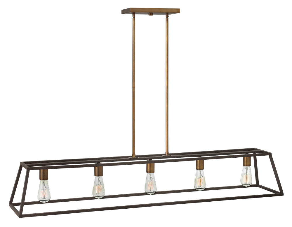 Hinkley 3335BZ Large Five Light Open Frame Linear