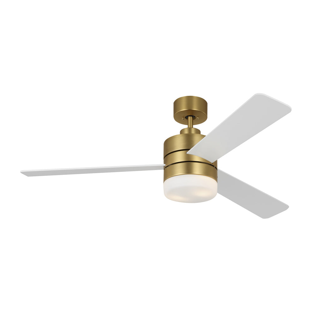 Generation Lighting 3ERAR52BBSD Era 52 LED Ceiling Fan in Burnished Brass with Matte White Blades and Light Kit