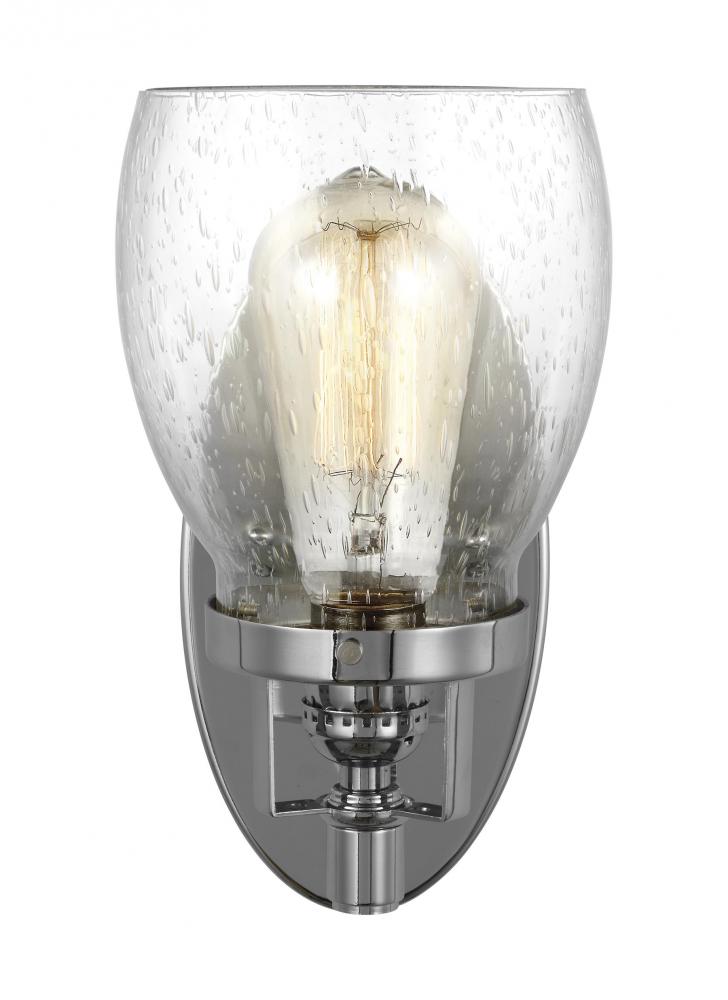 Generation Lighting 4114501-05 Belton transitional 1-light indoor dimmable bath vanity wall sconce in chrome silver finish with cle