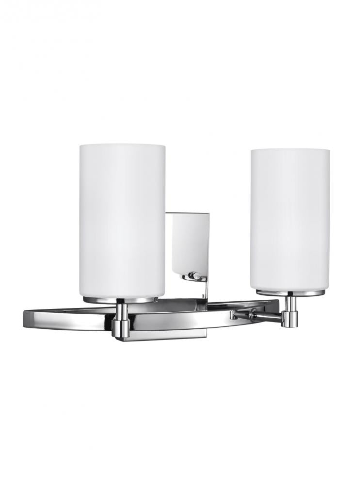 Generation Lighting 4424602EN3-05 Alturas contemporary 2-light LED indoor dimmable bath vanity wall sconce in chrome silver finish