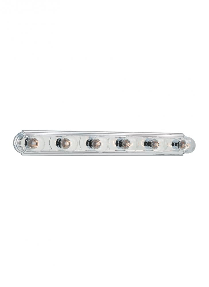Generation Lighting 1023531 De-Lovely traditional 6-light indoor dimmable bath vanity wall sconce in chrome silver finish
