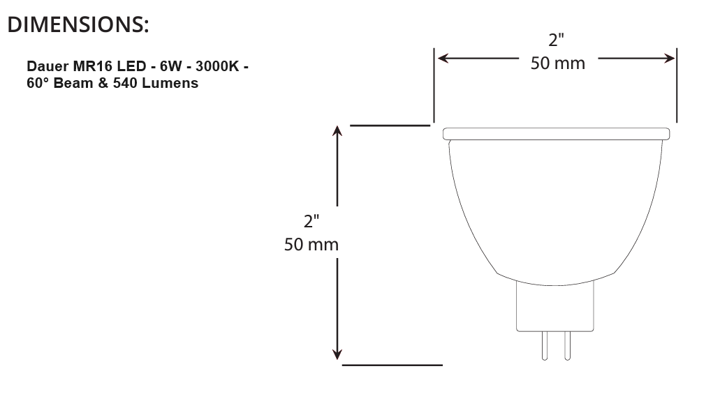 dauer mr16 led 6w dims