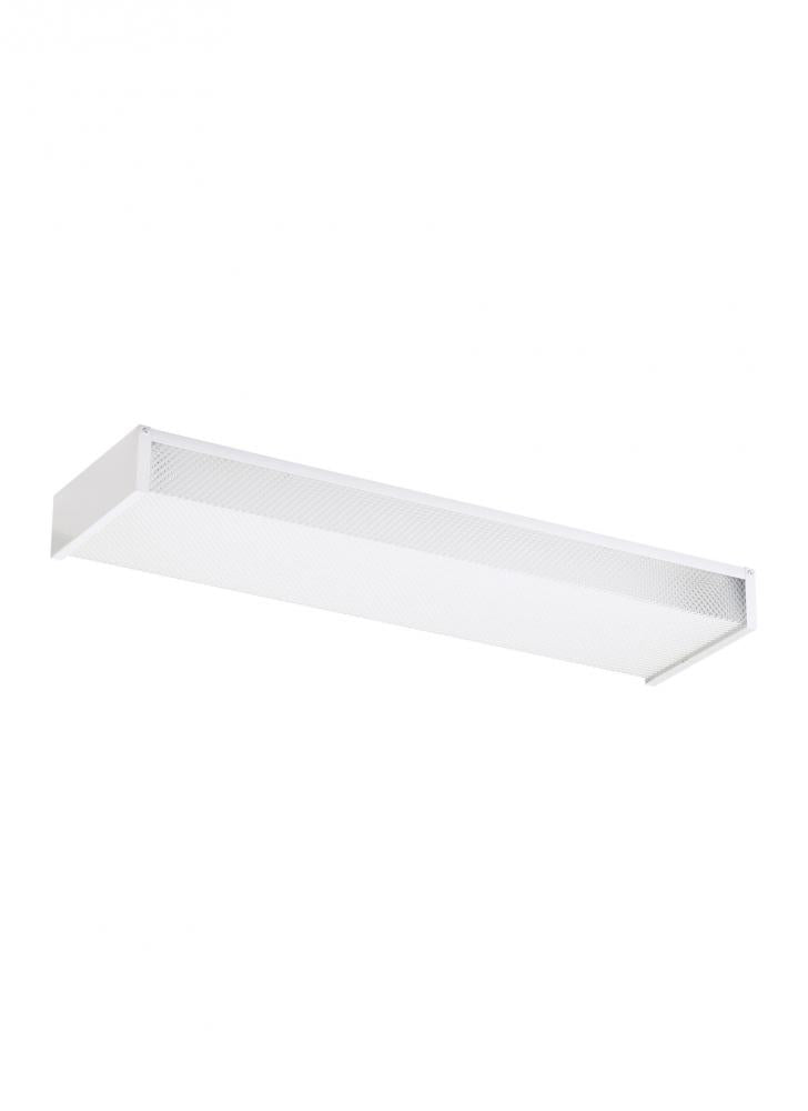 Generation Lighting 59136LE-15 Drop Lens Fluorescent traditional 2-light indoor dimmable two foot ceiling flush mount in white fini