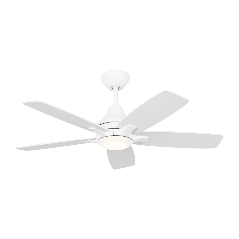 Generation Lighting 5LWDR44RZWD Lowden 44 LED Ceiling Fan in Matte White with Matte White Blades and Light Kit
