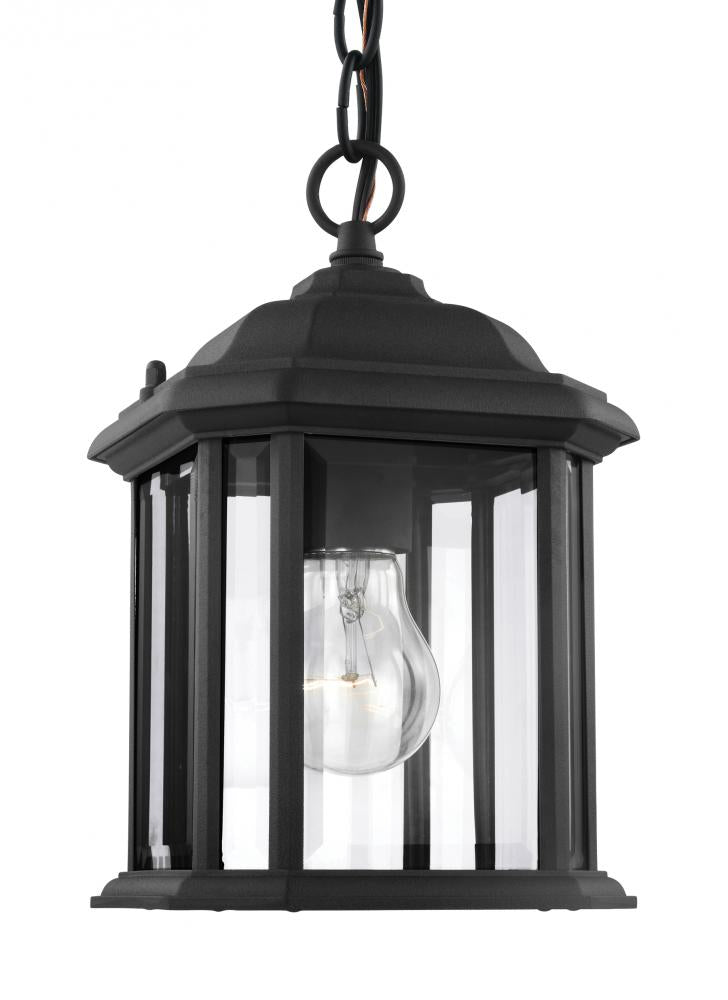Generation Lighting 60029-12 Kent traditional 1-light outdoor exterior semi-flush convertible ceiling hanging pendant in black fi