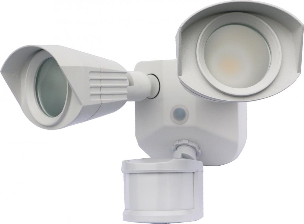 Nuvo 65-211 LED Security Light - Dual Head - White Finish - 3000K - wi