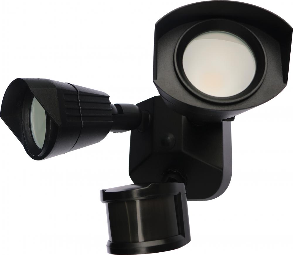 Nuvo 65-221 LED Security Light - Dual Head - Black Finish - 4000K - wi