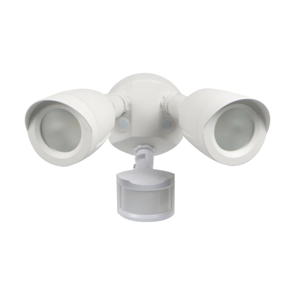 Nuvo 65-711 LED Security Light; Dual Head; Motion Sensor Included; Whi