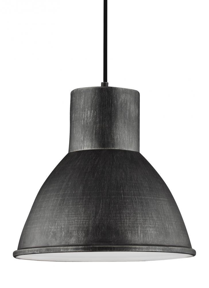 Generation Lighting 6517401-846 Division Street contemporary 1-light indoor dimmable ceiling hanging single pendant light in stardus