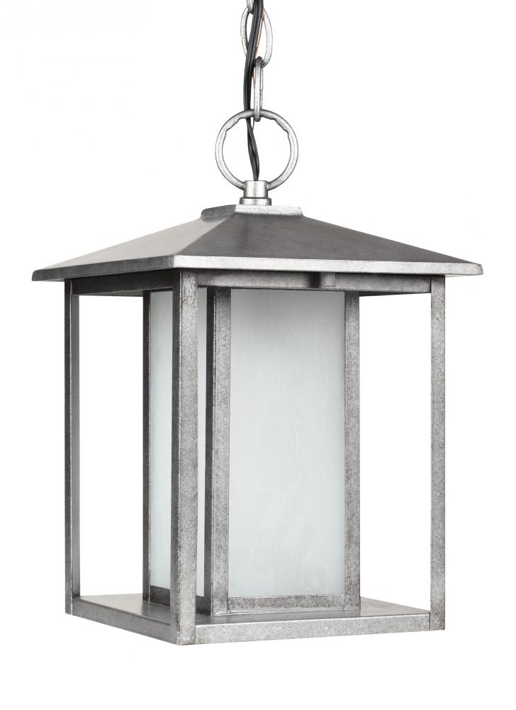 Generation Lighting 69029-57 Hunnington contemporary 1-light outdoor exterior pendant in weathered pewter grey finish with undefi