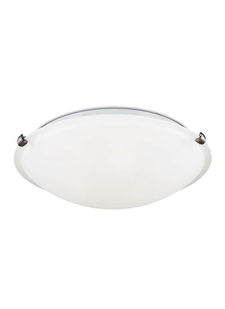 Generation Lighting 7543502EN3-962 Clip Ceiling transitional 2-light LED indoor dimmable flush mount in brushed nickel silver finish wi