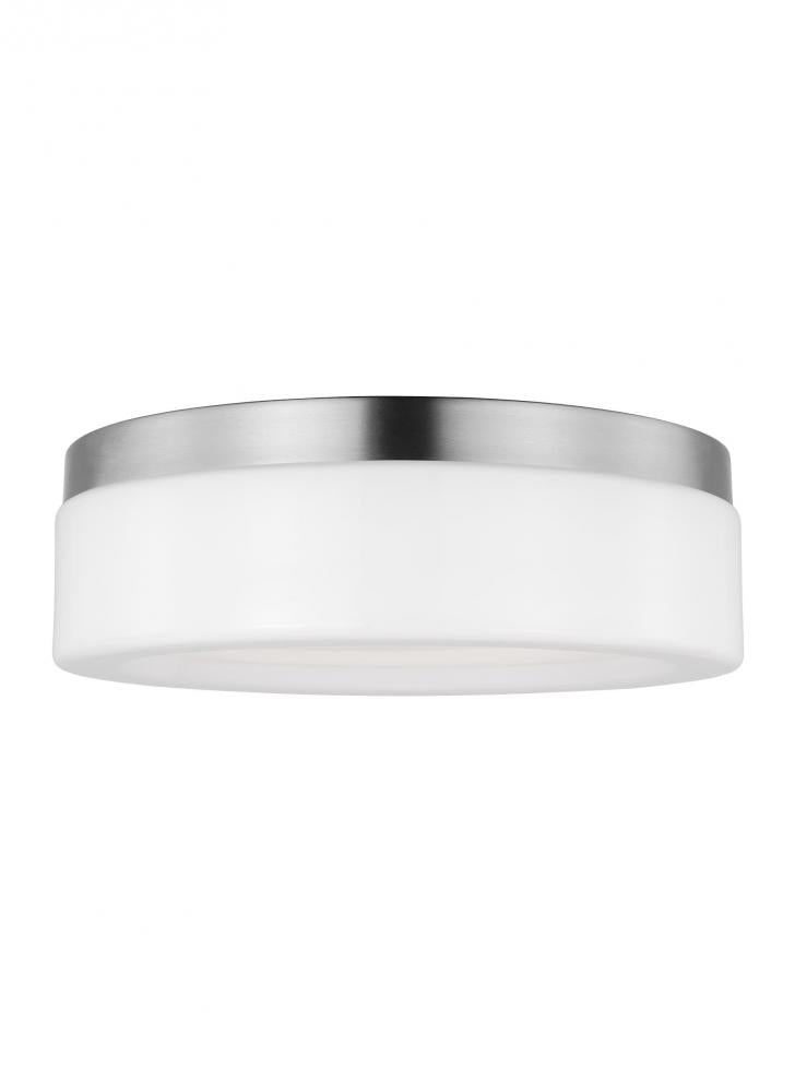 Generation Lighting 7569093S-962 Rhett modern 1-light indoor dimmable medium ceiling flush mount in brushed nickel silver finish with