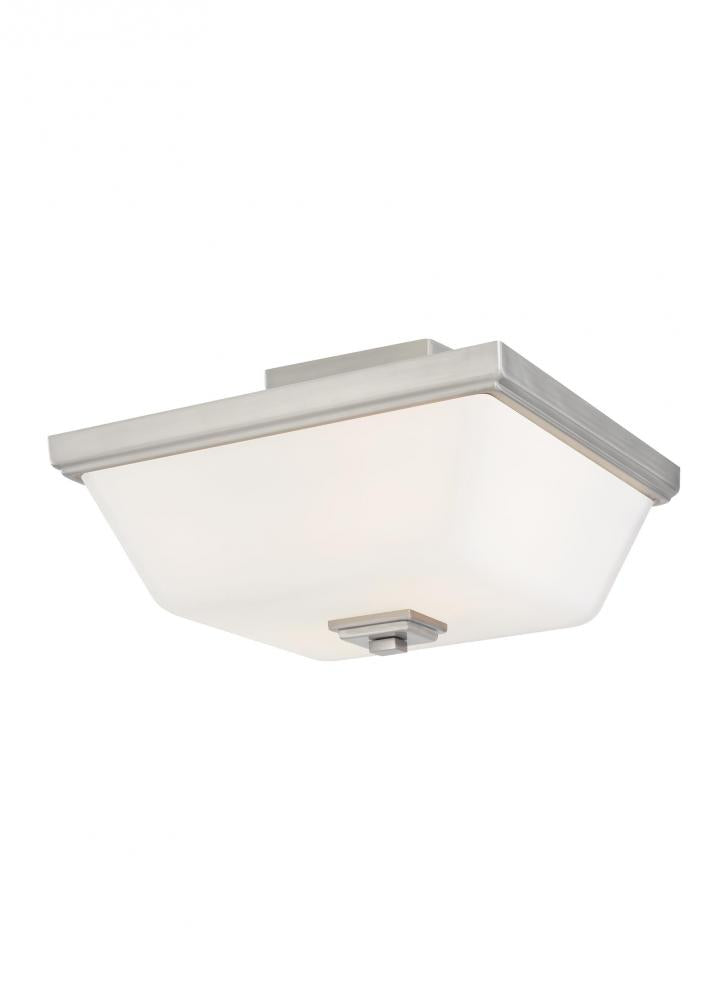 Generation Lighting 7713702EN3-962 Ellis Harper transitional 2-light indoor dimmable LED ceiling semi-flush mount in brushed nickel sil