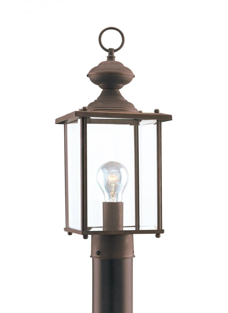 Generation Lighting 8257-71 Jamestowne transitional 1-light outdoor exterior post lantern in antique bronze finish with clear be