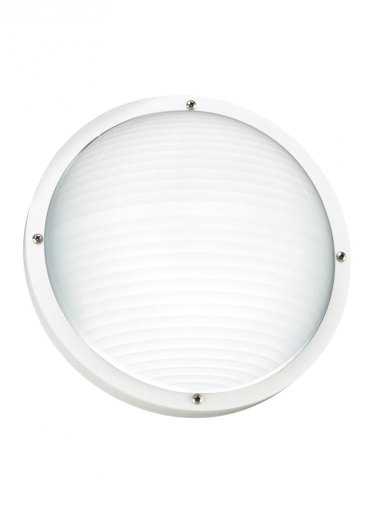 Generation Lighting 83057EN3-15 Bayside traditional 1-light LED outdoor exterior wall or ceiling mount in white finish with frosted