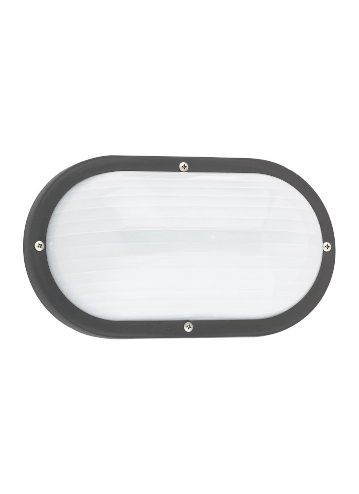 Generation Lighting 2350671 Bayside traditional 1-light outdoor exterior wall lantern sconce in black finish with frosted white