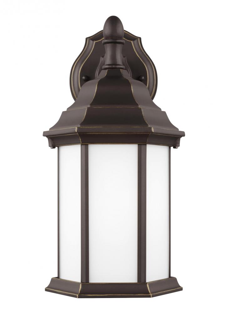 Generation Lighting 8338751-71 Sevier traditional 1-light outdoor exterior small downlight outdoor wall lantern sconce in antique b