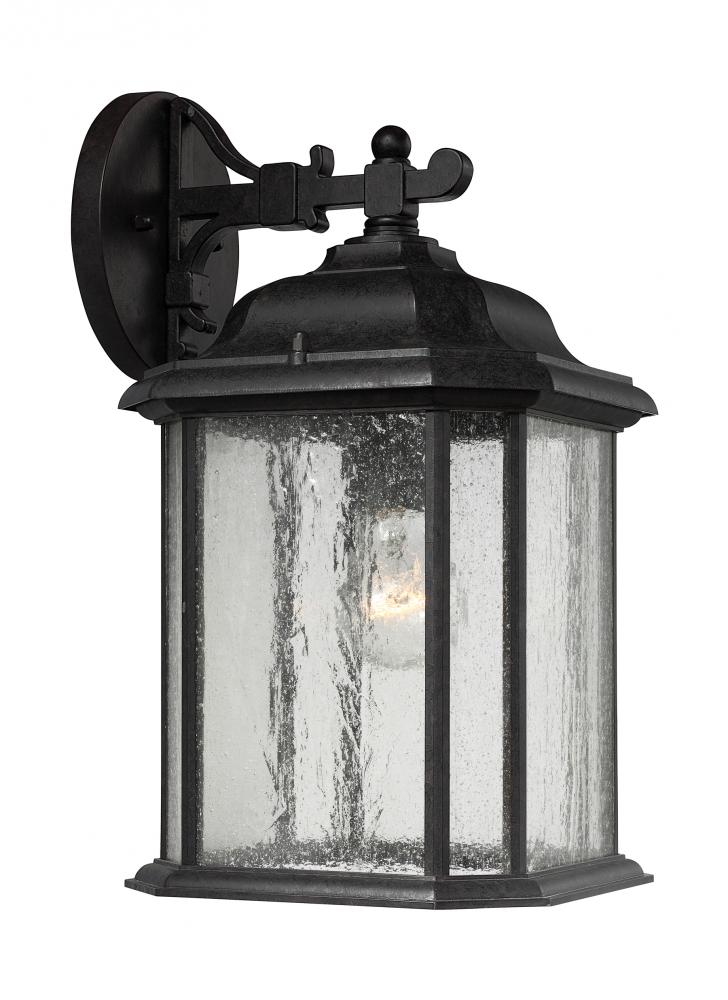 Generation Lighting 84031-746 Kent traditional 1-light outdoor exterior large wall lantern sconce in oxford bronze finish with cle