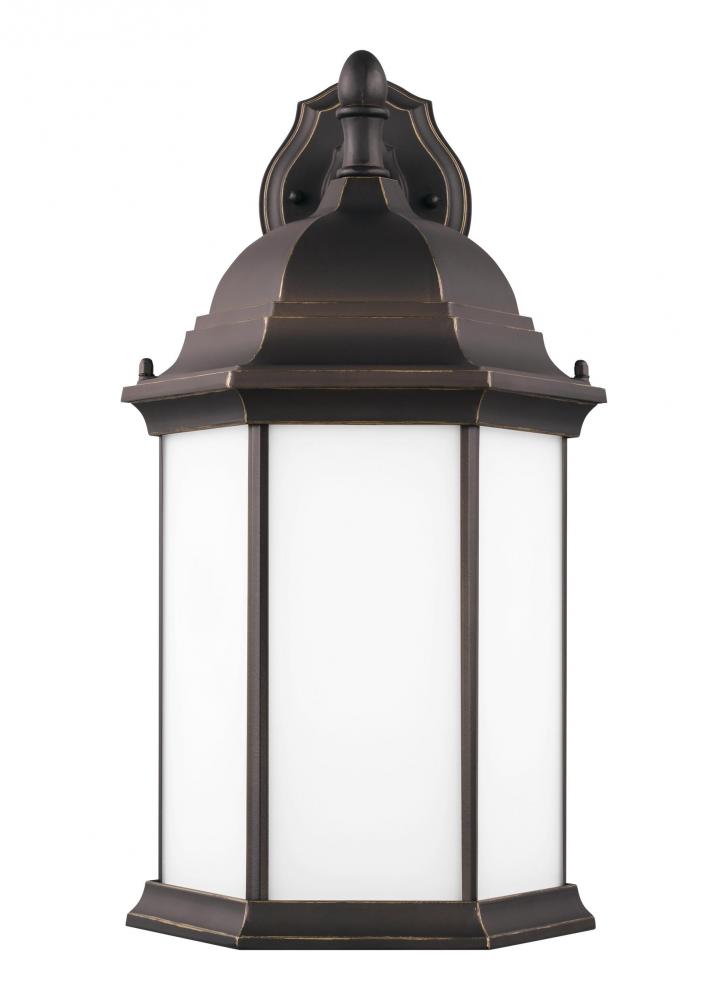 Generation Lighting 8438751EN3-71 Sevier traditional 1-light LED outdoor exterior large downlight outdoor wall lantern sconce in antiq