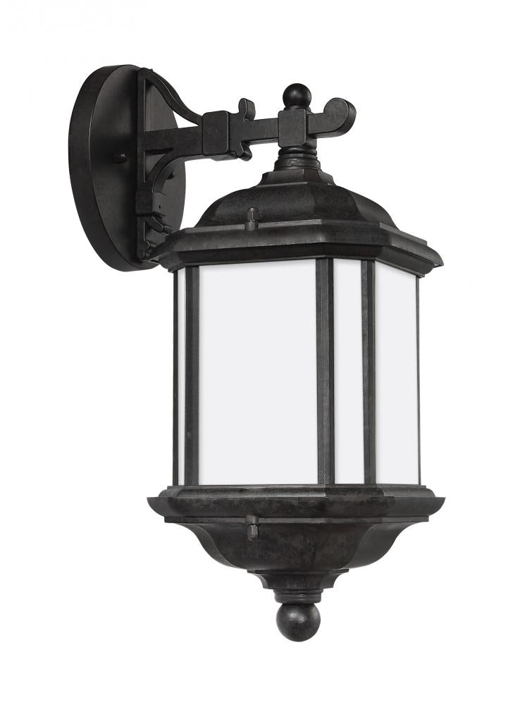 Generation Lighting 84530-746 Kent traditional 1-light outdoor exterior medium wall lantern sconce in oxford bronze finish with sa