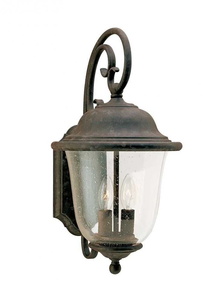 Generation Lighting 8460-46 Trafalgar traditional 2-light outdoor exterior large wall lantern sconce in oxidized bronze finish w