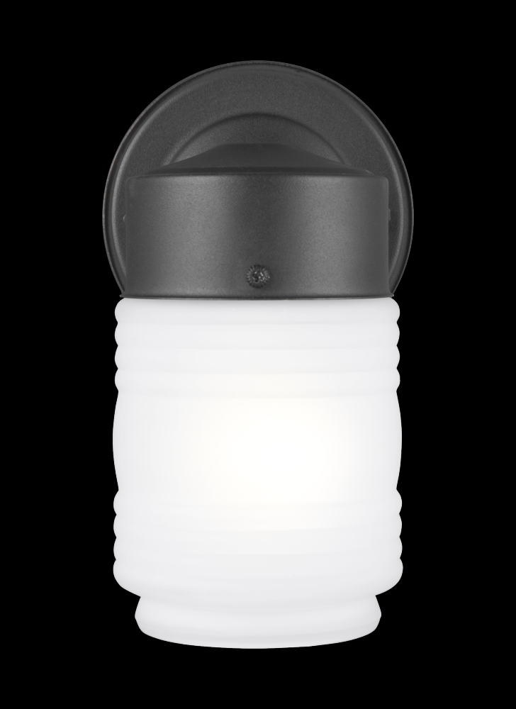 Generation Lighting 8550001EN3-12 Outdoor Wall traditional 1-light LED outdoor exterior wall lantern sconce in black finish with satin