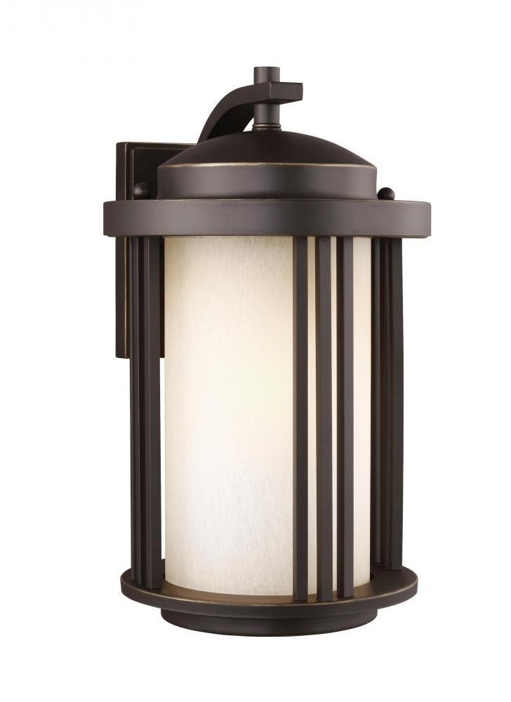 Generation Lighting 8747901EN3-71 Crowell contemporary 1-light LED outdoor exterior medium wall lantern sconce in antique bronze finis