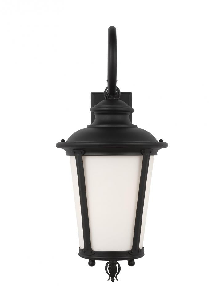Generation Lighting 88242EN3-12 Cape May traditional 1-light LED outdoor exterior large wall lantern sconce in black finish with etc