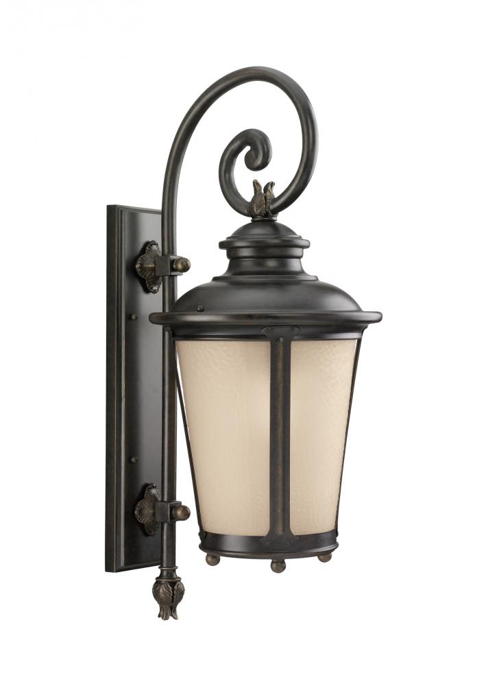 Generation Lighting 88242EN3-780 Cape May traditional 1-light LED outdoor exterior large wall lantern sconce in burled iron grey fini