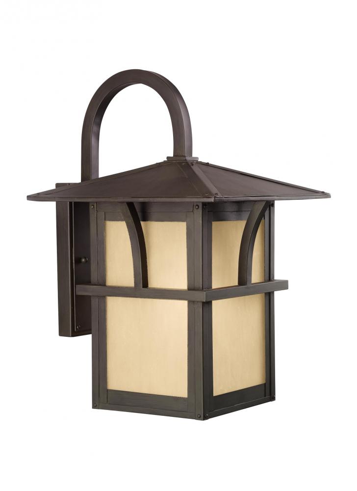 Generation Lighting 88882EN3-51 Medford Lakes transitional 1-light LED outdoor exterior large wall lantern sconce in statuary bronze