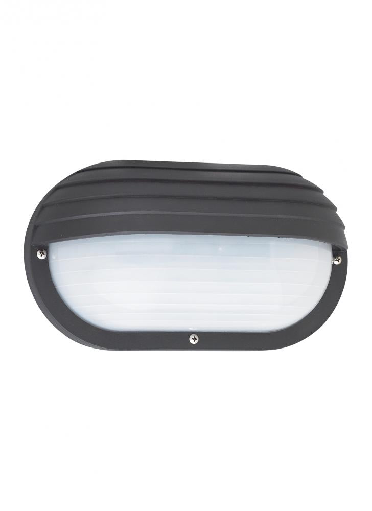 Generation Lighting 89805-12 Bayside traditional 1-light outdoor exterior wall lantern sconce in black finish with polycarbonate