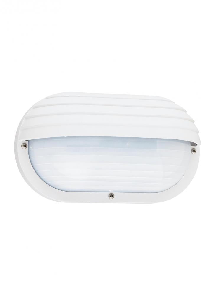 Generation Lighting 89805EN3-15 Bayside traditional 1-light LED outdoor exterior wall lantern sconce in white finish with polycarbon