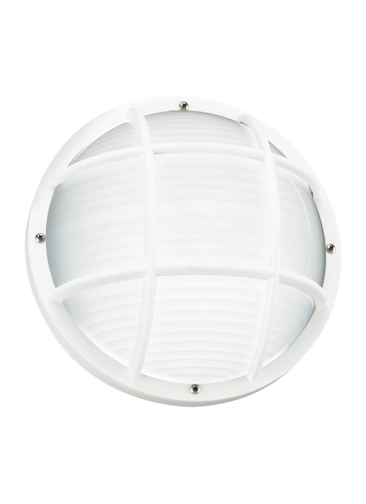 Generation Lighting 89807EN3-15 Bayside traditional 1-light LED outdoor exterior wall or ceiling mount in white finish with polycarb