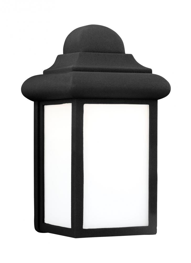 Generation Lighting 8988EN3-12 Mullberry Hill traditional 1-light LED outdoor exterior wall lantern sconce in black finish with smo