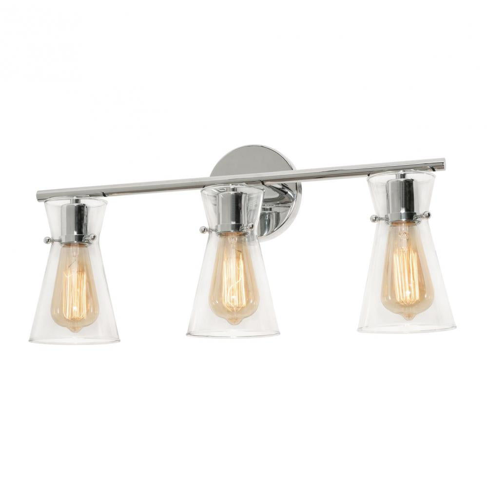 AFX AMDV2210MBPC Amanda 3 Light Vanity, Polished Chrome, Clear
