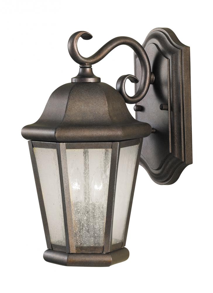 Generation Lighting OL5901CB Martinsville traditional 2-light outdoor exterior medium wall lantern sconce in corinthian bronze fi