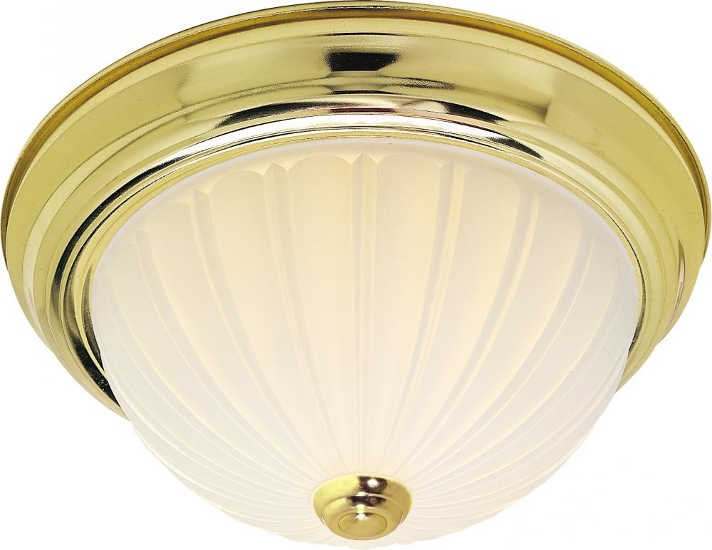 Nuvo SF76-124 2 Light - 11" Flush with Frosted Melon Glass - Polished