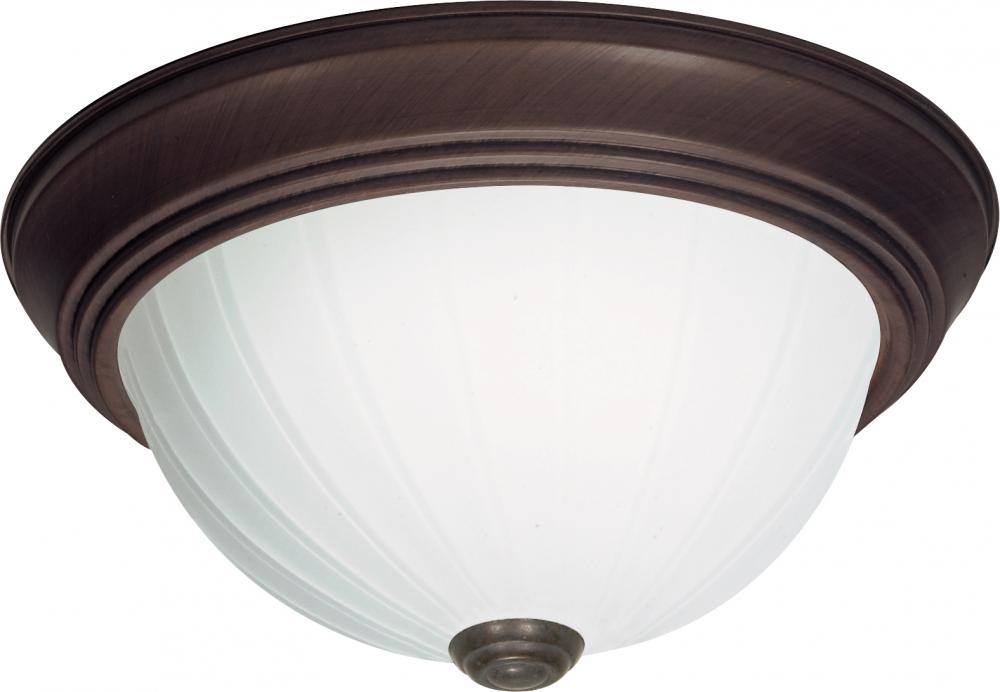 Nuvo SF76-246 2 Light - 11" Flush with Frosted Melon Glass - Old Bronz