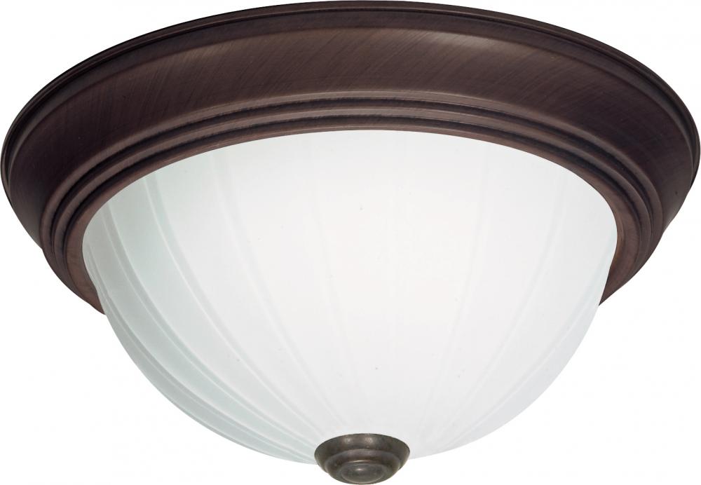 Nuvo SF76-247 2 Light - 13" Flush with Frosted Melon Glass - Old Bronz