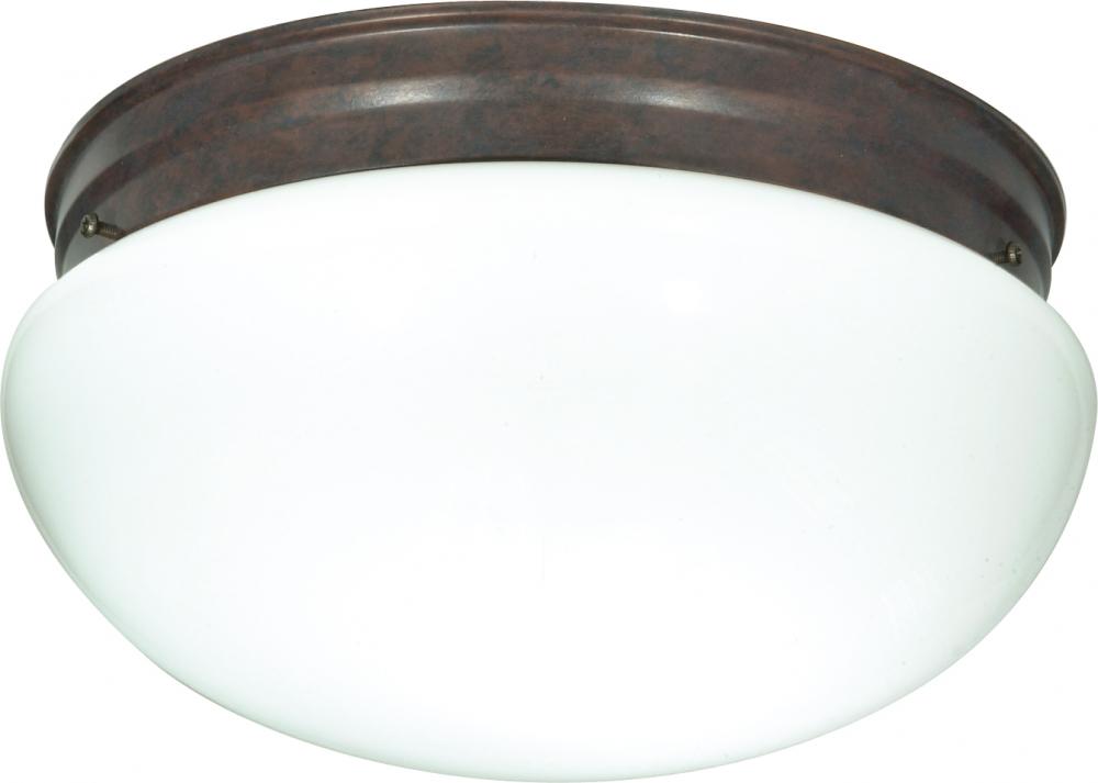 Nuvo SF76-604 2 Light - 12" Flush - with White Glass - Old Bronze Fini