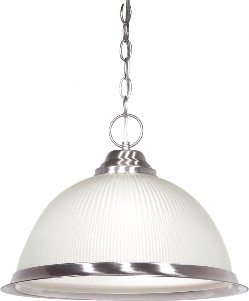 Nuvo SF76-691 1 Light - 15" Pendant with Frosted Prismatic Glass - Bru