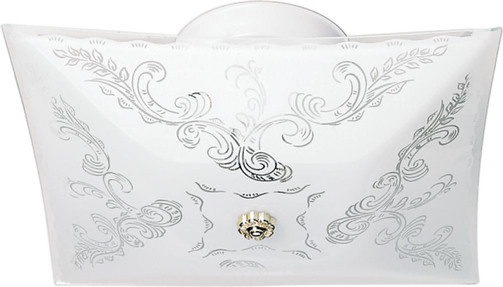Nuvo SF77-126 2 Light - 12" Flush with Square Floral Glass - White Fin