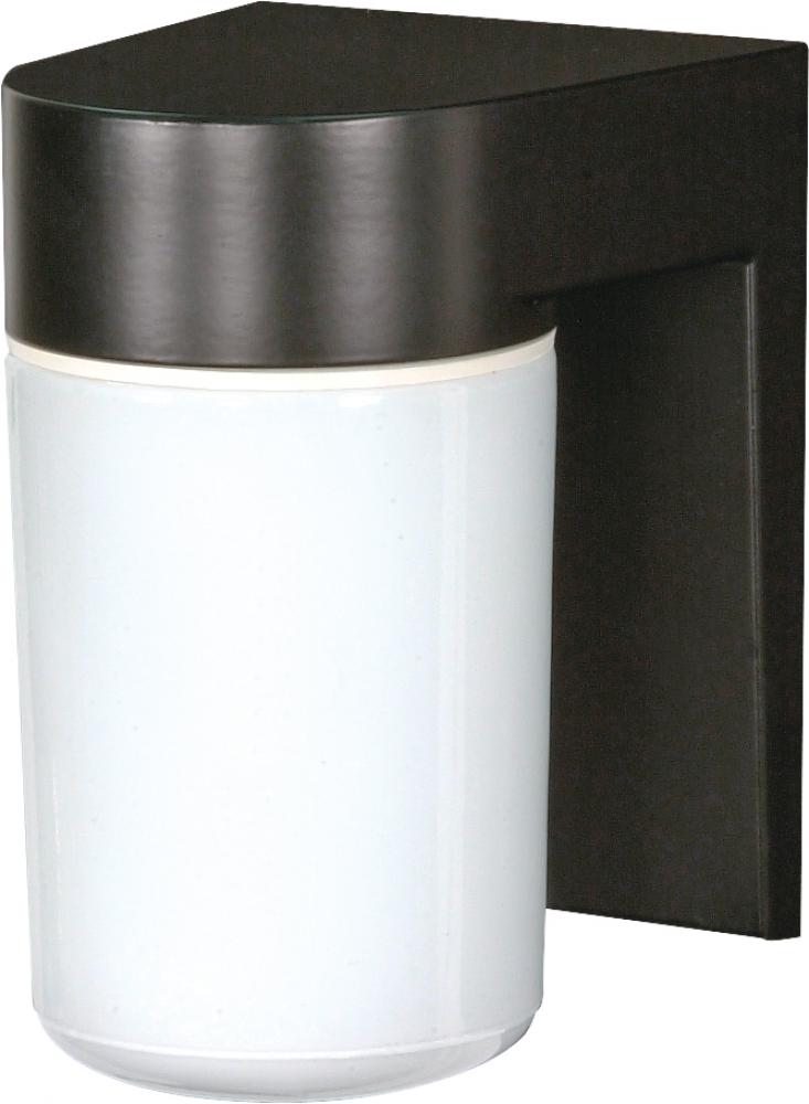 Nuvo SF77-137 1 Light - 8" Utility Wall with White Glass - Black Finis