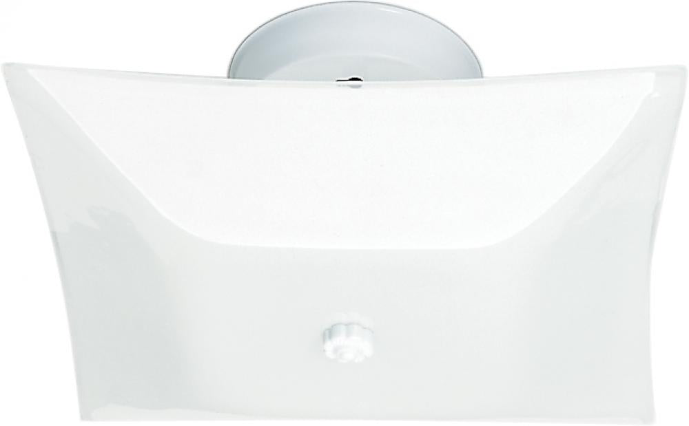 Nuvo SF77-824 2 Light - 12" Flush with White Square Glass - White Fini