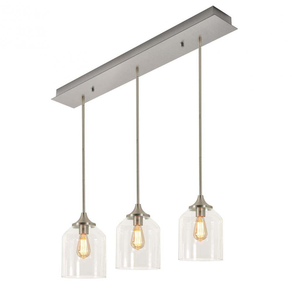 AFX WMMP08MBSNLNR3 William 3 Light Linear Pendant MB 120V,SN