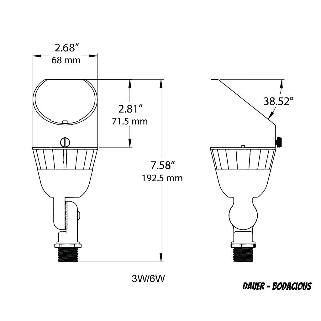 Dauer 490213 • BODACIOUS 6W Integrated LED Uplight 3000K & 45°