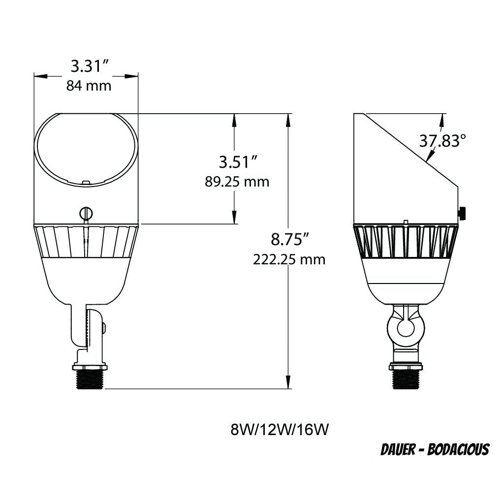 Dauer 490243 • BODACIOUS 16W Integrated LED Uplight 3000K & 100°