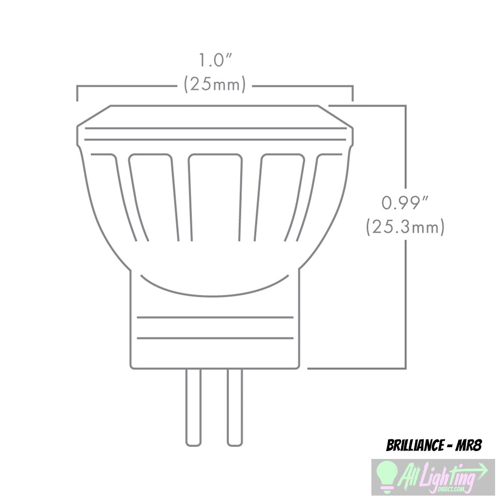 Brilliance MR8-2700-60 • 1.5W MR8 Dimmable LED, 2700K, 60°