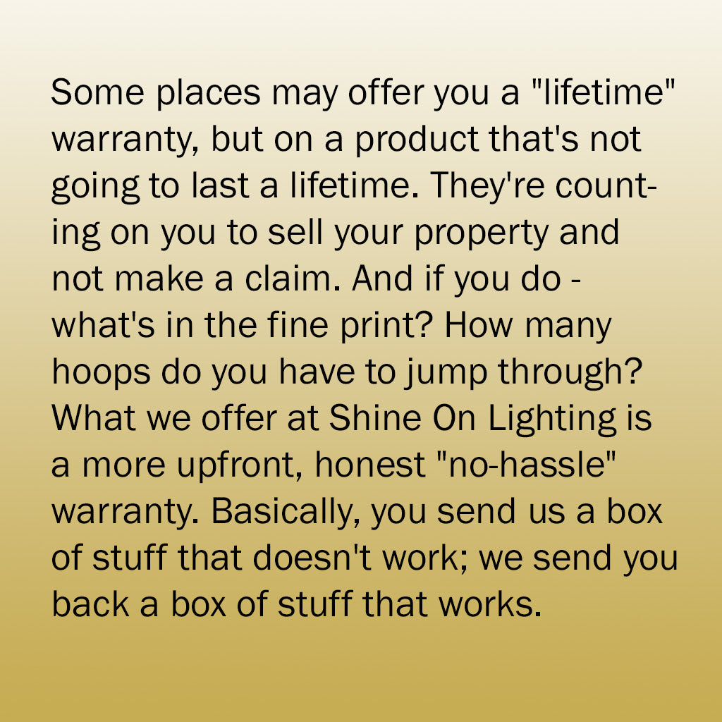 "NO-HASSLE" WARRANTY